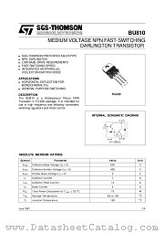 BU810 datasheet pdf SGS Thomson Microelectronics
