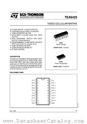 TEA6425 datasheet pdf SGS Thomson Microelectronics
