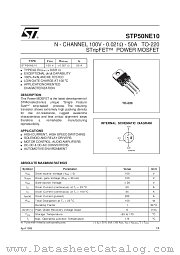 STP50NE10 datasheet pdf SGS Thomson Microelectronics