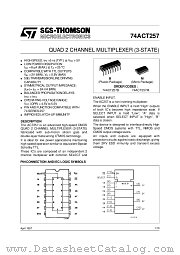 74ACT257 datasheet pdf SGS Thomson Microelectronics