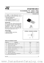 STGD7NB120S-1 datasheet pdf SGS Thomson Microelectronics
