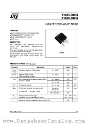 T1650-600G datasheet pdf SGS Thomson Microelectronics