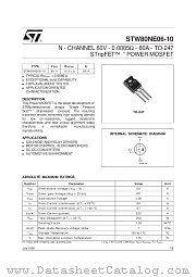 STW80NE06-10 datasheet pdf SGS Thomson Microelectronics