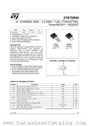 STB7NB60 datasheet pdf SGS Thomson Microelectronics