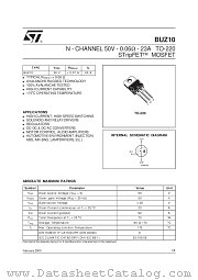 BUZ10 datasheet pdf SGS Thomson Microelectronics