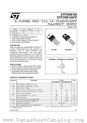 STP3NB100 datasheet pdf SGS Thomson Microelectronics