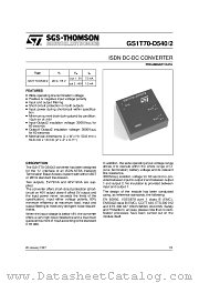 GS1T70-D540/2 datasheet pdf SGS Thomson Microelectronics