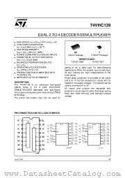 74VHC139 datasheet pdf SGS Thomson Microelectronics