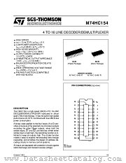 M74HC154 datasheet pdf SGS Thomson Microelectronics