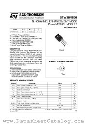 STW38NB20 datasheet pdf SGS Thomson Microelectronics
