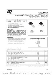 STB3NC60 datasheet pdf SGS Thomson Microelectronics