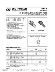 IRF520FI datasheet pdf SGS Thomson Microelectronics