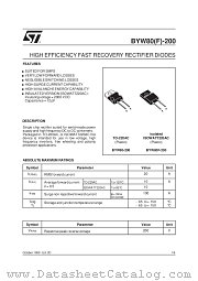 BYW80(F)-200 datasheet pdf SGS Thomson Microelectronics