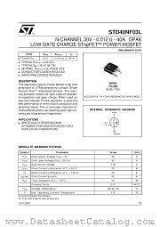 STD40NF03L datasheet pdf SGS Thomson Microelectronics