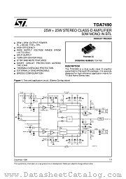 TDA7490 datasheet pdf SGS Thomson Microelectronics