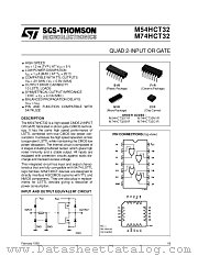 M54HCT32 datasheet pdf SGS Thomson Microelectronics