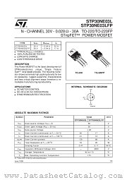 STP30NE03LFP datasheet pdf SGS Thomson Microelectronics