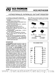 HCF4035B datasheet pdf SGS Thomson Microelectronics