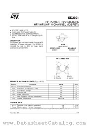 SD2921 datasheet pdf SGS Thomson Microelectronics