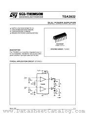 TDA2822 datasheet pdf SGS Thomson Microelectronics