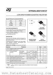 STPS20L40CW datasheet pdf SGS Thomson Microelectronics
