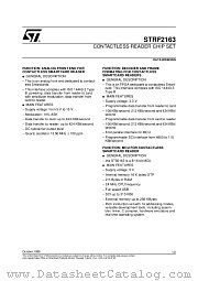 STRF2163 datasheet pdf SGS Thomson Microelectronics