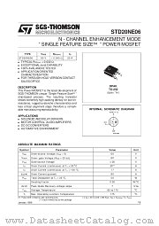 STD20NE06 datasheet pdf SGS Thomson Microelectronics