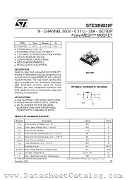 STE38NB50F datasheet pdf SGS Thomson Microelectronics