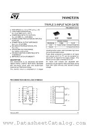 74VHCT27A datasheet pdf SGS Thomson Microelectronics