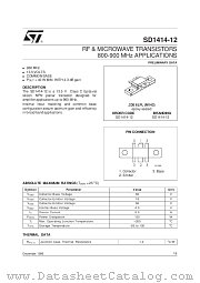 SD1414-12 datasheet pdf SGS Thomson Microelectronics