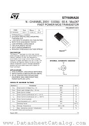 STY60NA20 datasheet pdf SGS Thomson Microelectronics