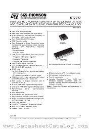ST7277 datasheet pdf SGS Thomson Microelectronics