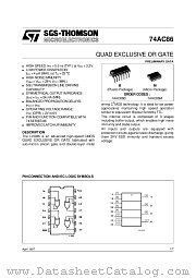 74AC86 datasheet pdf SGS Thomson Microelectronics