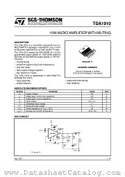 TDA1910 datasheet pdf SGS Thomson Microelectronics