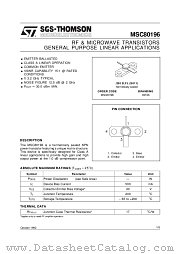 MSC80196 datasheet pdf SGS Thomson Microelectronics