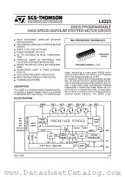 L6223 datasheet pdf SGS Thomson Microelectronics