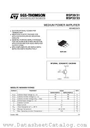 BSP30 datasheet pdf SGS Thomson Microelectronics