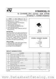STB60NE06L-16 datasheet pdf SGS Thomson Microelectronics