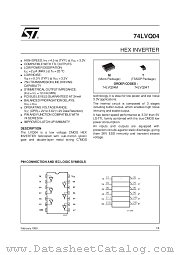 74LVQ04 datasheet pdf SGS Thomson Microelectronics