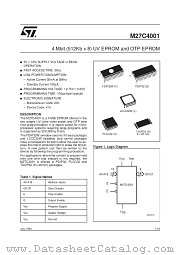 M27C4001 datasheet pdf SGS Thomson Microelectronics