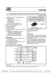 TDA7560 datasheet pdf SGS Thomson Microelectronics
