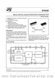 STA020 datasheet pdf SGS Thomson Microelectronics