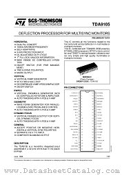 TDA9105 datasheet pdf SGS Thomson Microelectronics