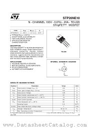 STP20NE10 datasheet pdf SGS Thomson Microelectronics