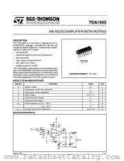 TDA1905 datasheet pdf SGS Thomson Microelectronics
