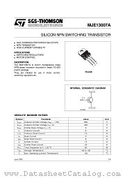 MJE13007A datasheet pdf SGS Thomson Microelectronics