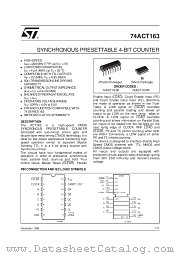 74ACT163 datasheet pdf SGS Thomson Microelectronics