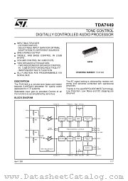 TDA7449 datasheet pdf SGS Thomson Microelectronics