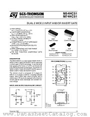 M74HC51 datasheet pdf SGS Thomson Microelectronics