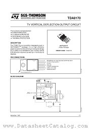 TDA8170 datasheet pdf SGS Thomson Microelectronics